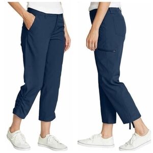Eddie Bauer Stretch Ripstop Capri Pants In Blue